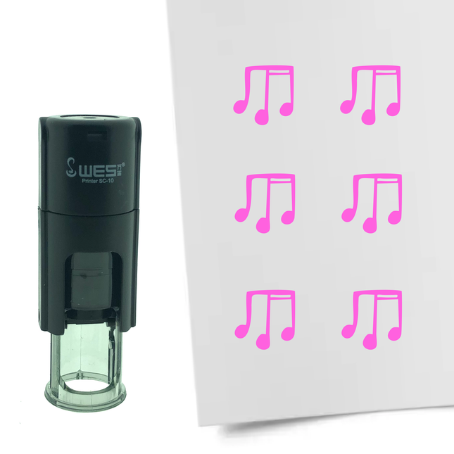 Music notes stamp Ø10mm imprint - 1 pc