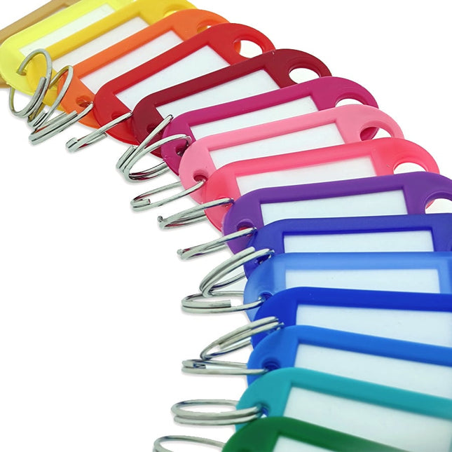 Plastic key tag with label window color mix 55 x 22 mm – 50 pcs