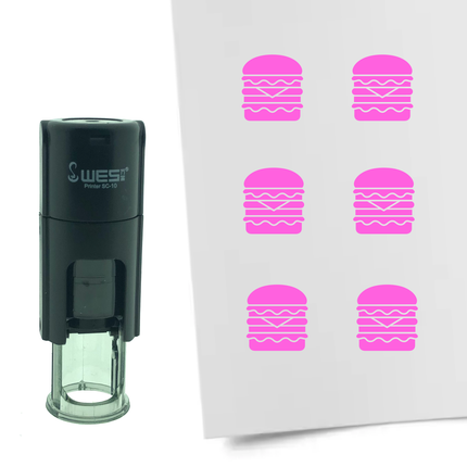 Stamp double hamburger - 10 mm print