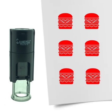 Stamp double hamburger - 10 mm print