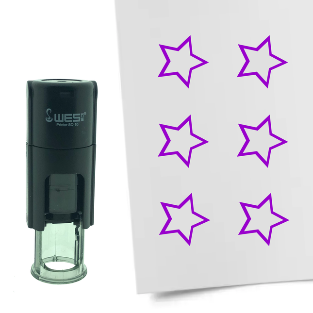 Stamp open star - 10 mm print