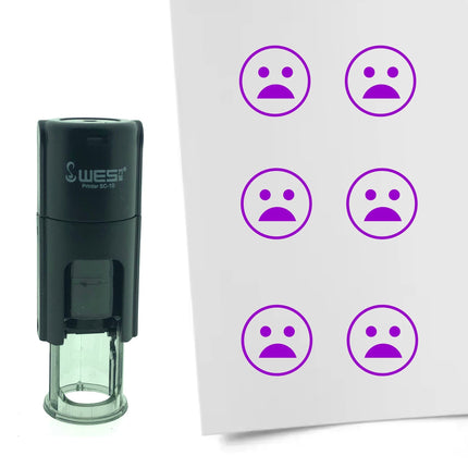 Stamp shocked smiley - 10 mm print