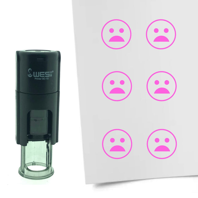 Stamp shocked smiley - 10 mm print