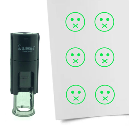Stamp silent smiley - 10 mm print