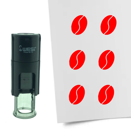 Stamp coffee bean - 10 mm print