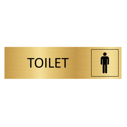 Men’s restroom gold door sign 165x45mm - 1 pc