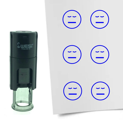 Stamp tired smiley - 10 mm print
