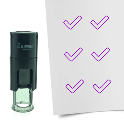 Stamp open check mark - 10 mm print