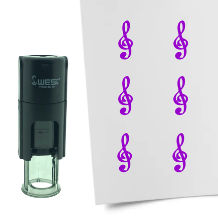 Stamp treble clef - 10 mm print