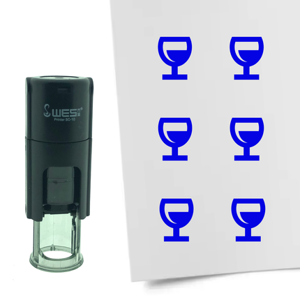 Stamp wine glass - 10 mm print