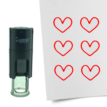 Open heart stamp Ø10mm imprint - 1 pc