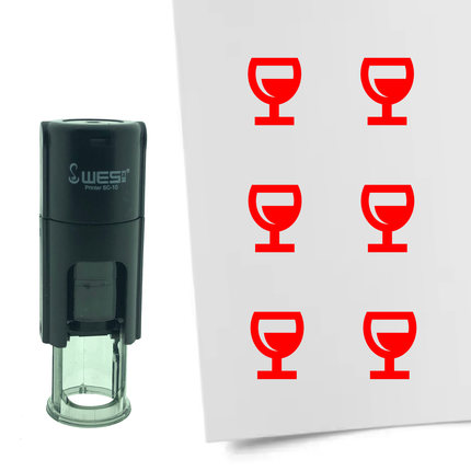 Stamp wine glass - 10 mm print
