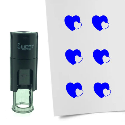 Stamp intertwined hearts - 10 mm print