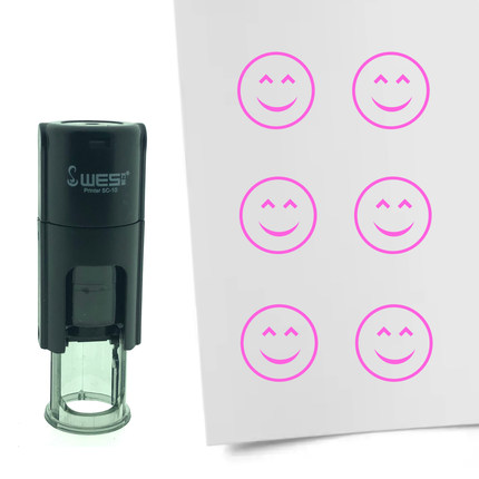 Happy smiley stamp Ø10mm imprint - 1 pc