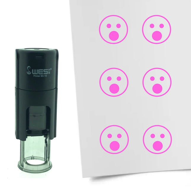Stamp surprised smiley - 10 mm print