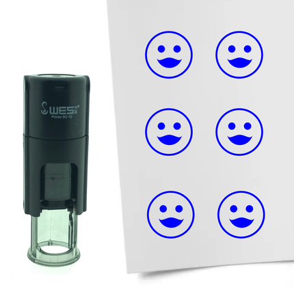 Stamp feminine smiley - 10 mm print