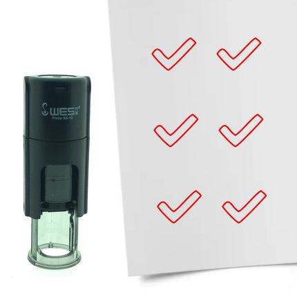 Stamp open check mark - 10 mm print