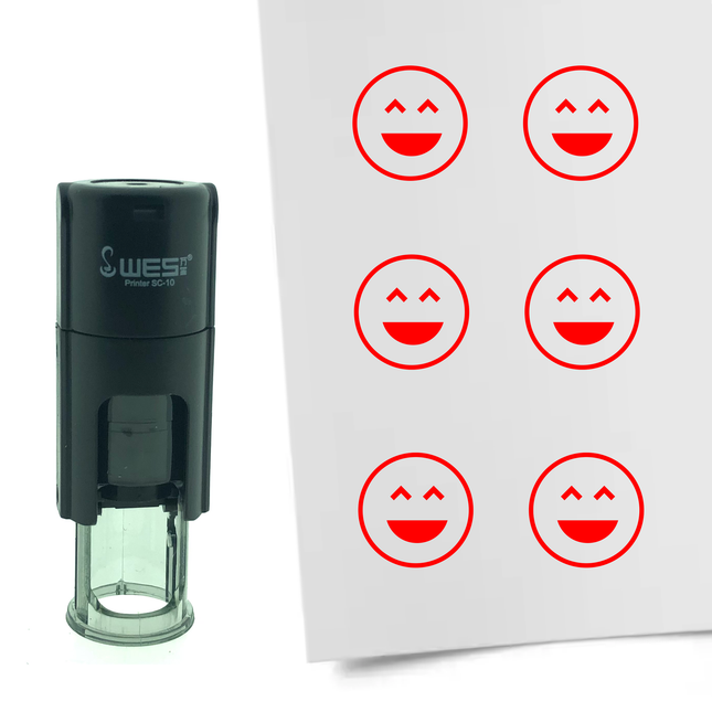 Happy smiley stamp Ø10mm imprint - 1 pc