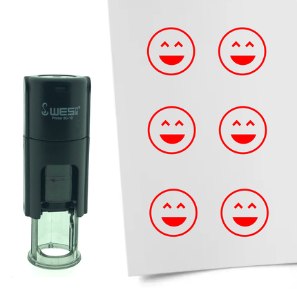 Tampon encreur smiley joyeux - Ø10 mm