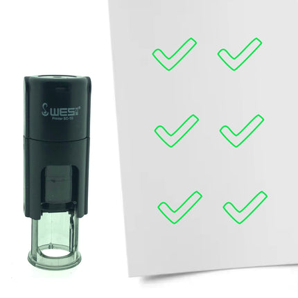 Stamp open check mark - 10 mm print