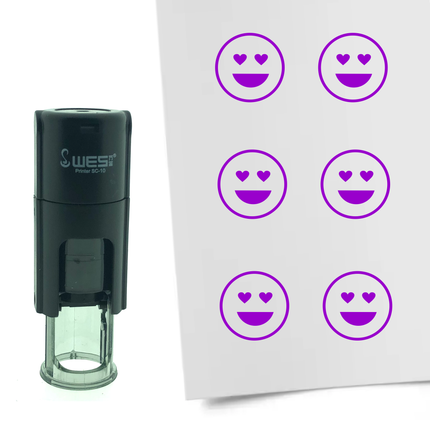 Stamp love smiley - 10 mm print