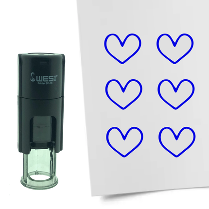 Open heart stamp Ø10mm imprint - 1 pc