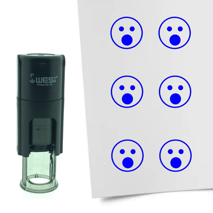 Stamp surprised smiley - 10 mm print