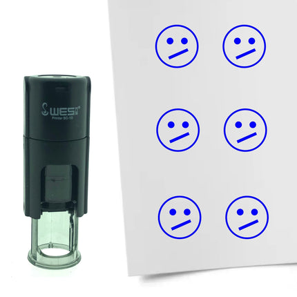 Stamp weird smiley - 10 mm print