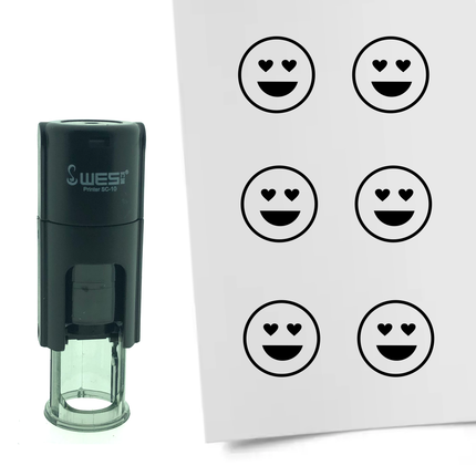 Stamp love smiley - 10 mm print