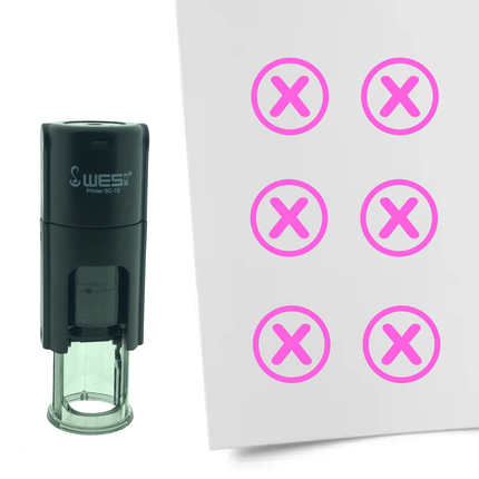 Stamp checkbox with X - 10 mm print