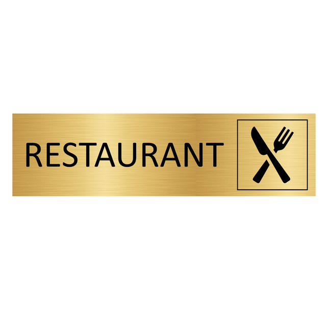 Restaurant gold door sign 165x45mm - 1 pc