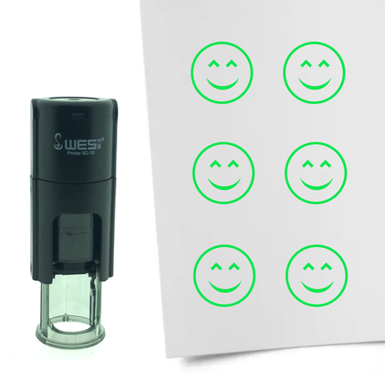 Stamp happy smiley - 10 mm print