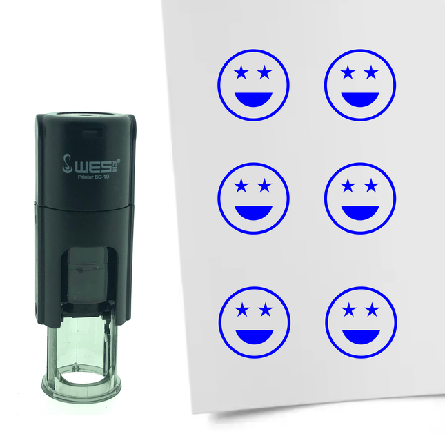 Stamp proud smiley - 10 mm print