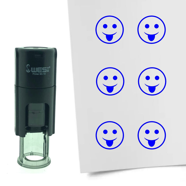 Stamp funny smiley - 10 mm print