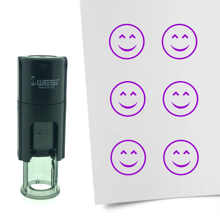 Happy smiley stamp Ø10mm imprint - 1 pc
