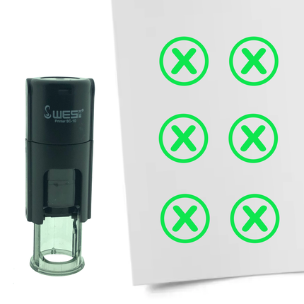 Stamp checkbox with X - 10 mm print