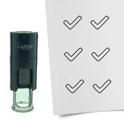 Stamp open check mark - 10 mm print