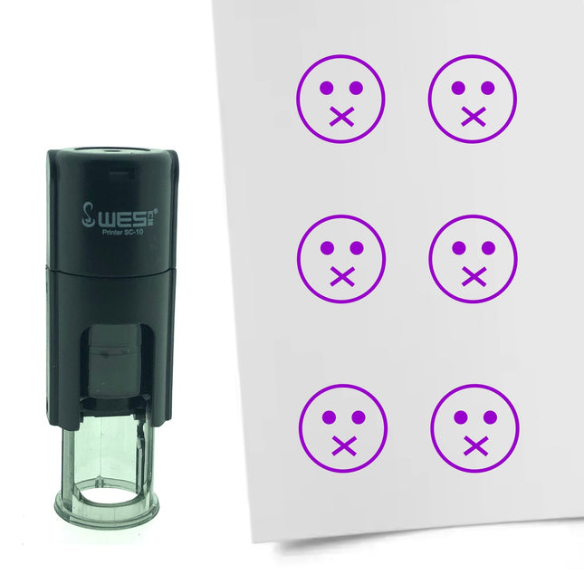Stamp silent smiley - 10 mm print