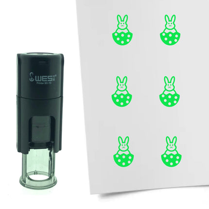 Easter bunny in egg stamp Ø10mm imprint - 1 pc