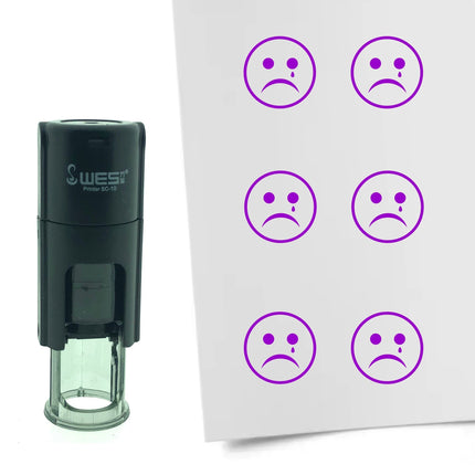 Stamp sad smiley - 10 mm print