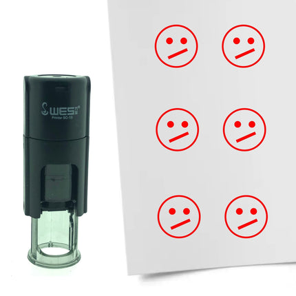 Weird smiley stamp Ø10mm imprint - 1 pc