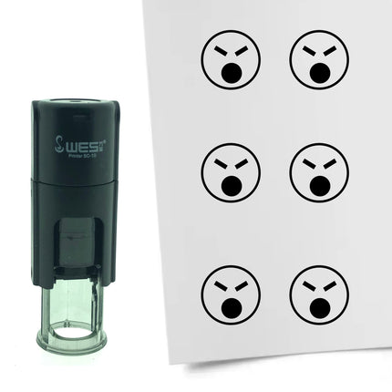 Stamp angry smiley - 10 mm print