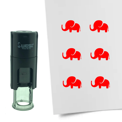 Stamp elephant - 10 mm print