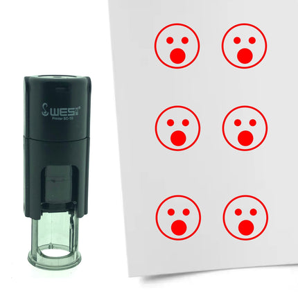 Stamp surprised smiley - 10 mm print