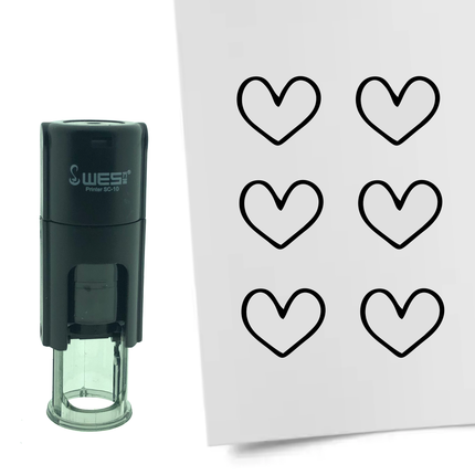 Open heart stamp Ø10mm imprint - 1 pc