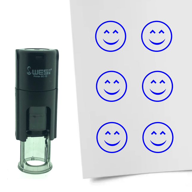 Stamp happy smiley - 10 mm print