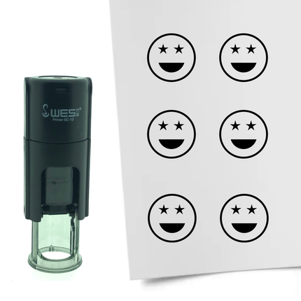 Stamp proud smiley - 10 mm print