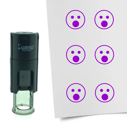 Stamp surprised smiley - 10 mm print
