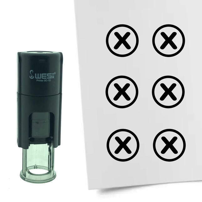 Stamp checkbox with X - 10 mm print