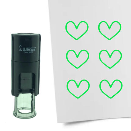 Stamp open heart - 10 mm print